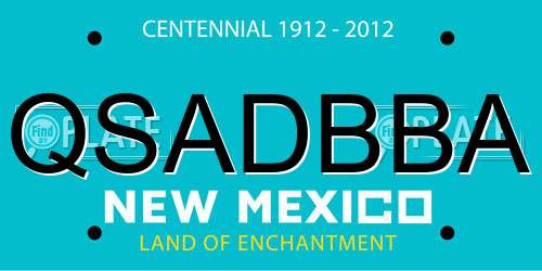 QSADBBA New Mexico License Plate