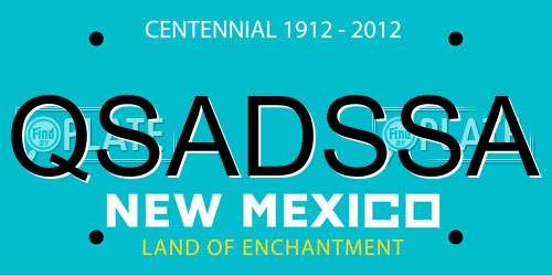 QSADSSA New Mexico License Plate