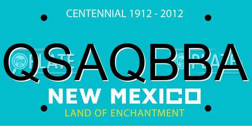 QSAQBBA New Mexico License Plate