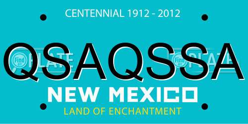 QSAQSSA New Mexico License Plate
