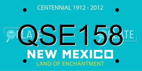 QSE158 New Mexico License Plate