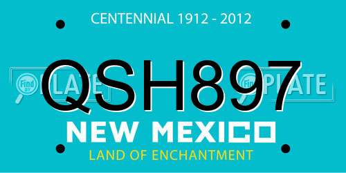 QSH897 New Mexico License Plate