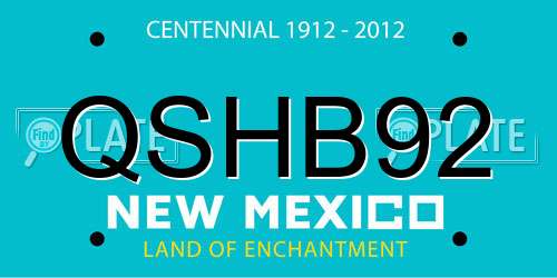 QSHB92 New Mexico License Plate