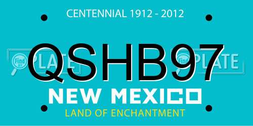 QSHB97 New Mexico License Plate