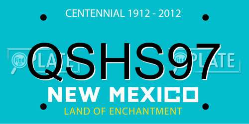 QSHS97 New Mexico License Plate
