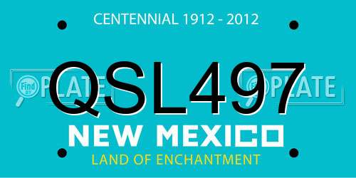 QSL497 New Mexico License Plate