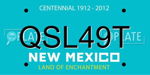 QSL49T New Mexico License Plate