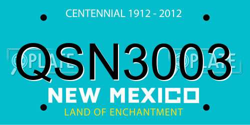 QSN3003 New Mexico License Plate
