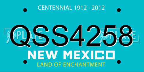 QSS4258 New Mexico License Plate