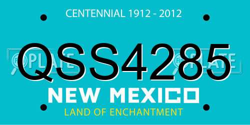 QSS4285 New Mexico License Plate