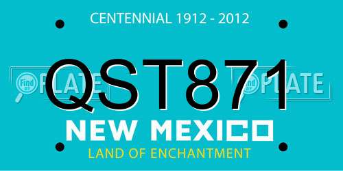 QST871 New Mexico License Plate