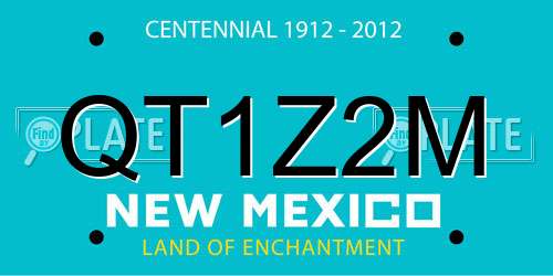 QT1Z2M New Mexico License Plate