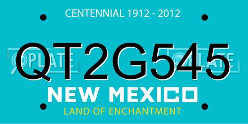 QT2G545 New Mexico License Plate