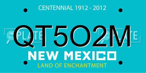 QT5O2M New Mexico License Plate