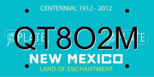 QT8O2M New Mexico License Plate
