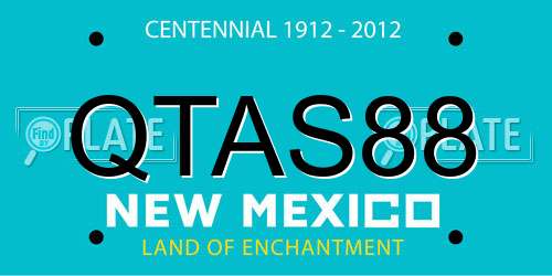 QTAS88 New Mexico License Plate