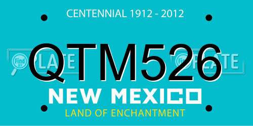 QTM526 New Mexico License Plate