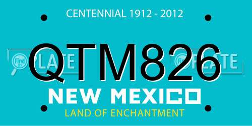QTM826 New Mexico License Plate
