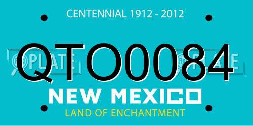 QTO0084 New Mexico License Plate