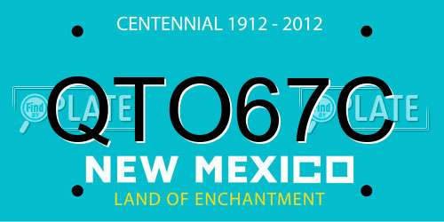 QTO67C New Mexico License Plate