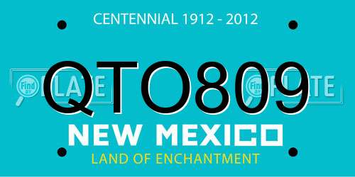 QTO809 New Mexico License Plate