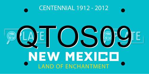 QTOS09 New Mexico License Plate