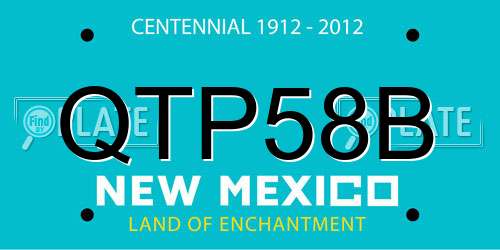 QTP58B New Mexico License Plate