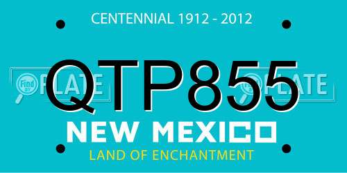 QTP855 New Mexico License Plate