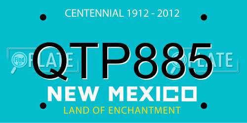 QTP885 New Mexico License Plate