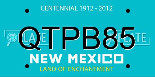 QTPB85 New Mexico License Plate