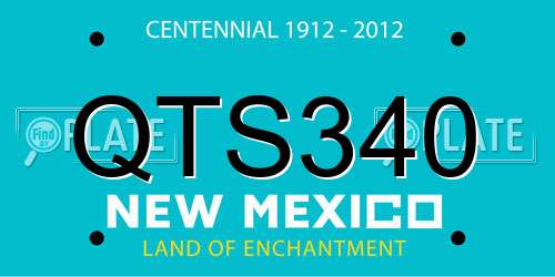 QTS340 New Mexico License Plate