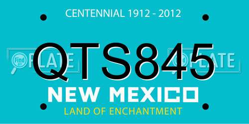 QTS845 New Mexico License Plate
