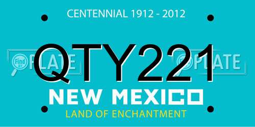 QTY221 New Mexico License Plate