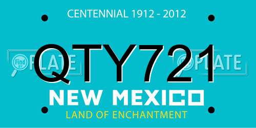 QTY721 New Mexico License Plate