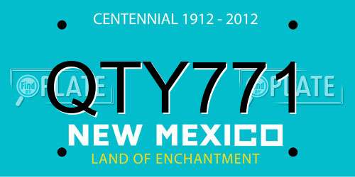 QTY771 New Mexico License Plate
