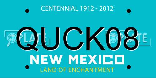 QUCK08 New Mexico License Plate