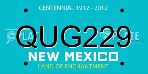 QUG229 New Mexico License Plate