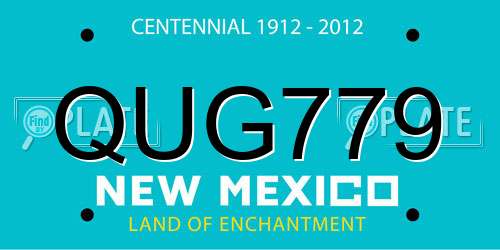 QUG779 New Mexico License Plate