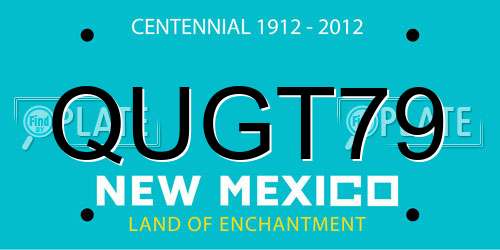 QUGT79 New Mexico License Plate