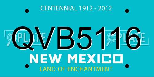 QVB5116 New Mexico License Plate