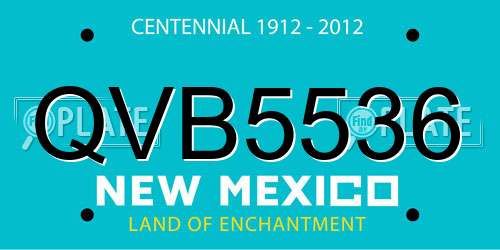 QVB5536 New Mexico License Plate