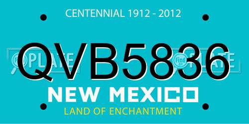 QVB5836 New Mexico License Plate