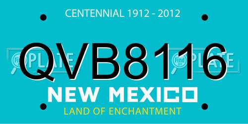 QVB8116 New Mexico License Plate