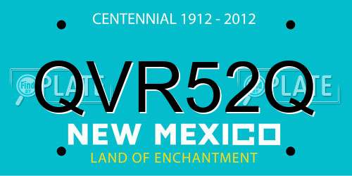 QVR52Q New Mexico License Plate