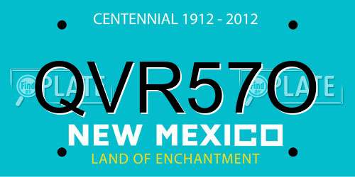QVR57O New Mexico License Plate
