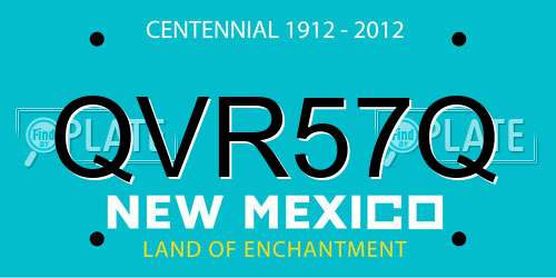 QVR57Q New Mexico License Plate