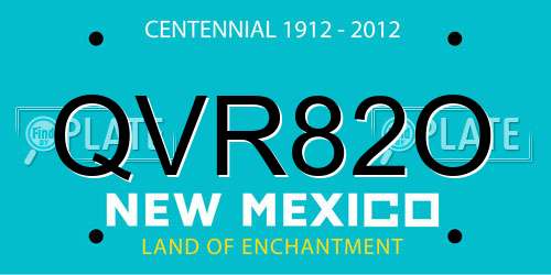 QVR82O New Mexico License Plate