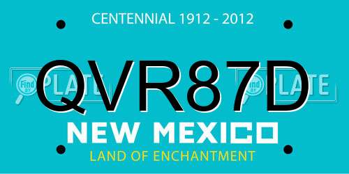QVR87D New Mexico License Plate