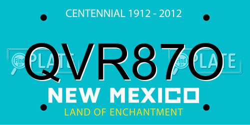 QVR87O New Mexico License Plate