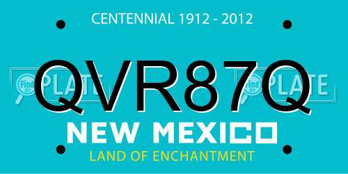 QVR87Q New Mexico License Plate